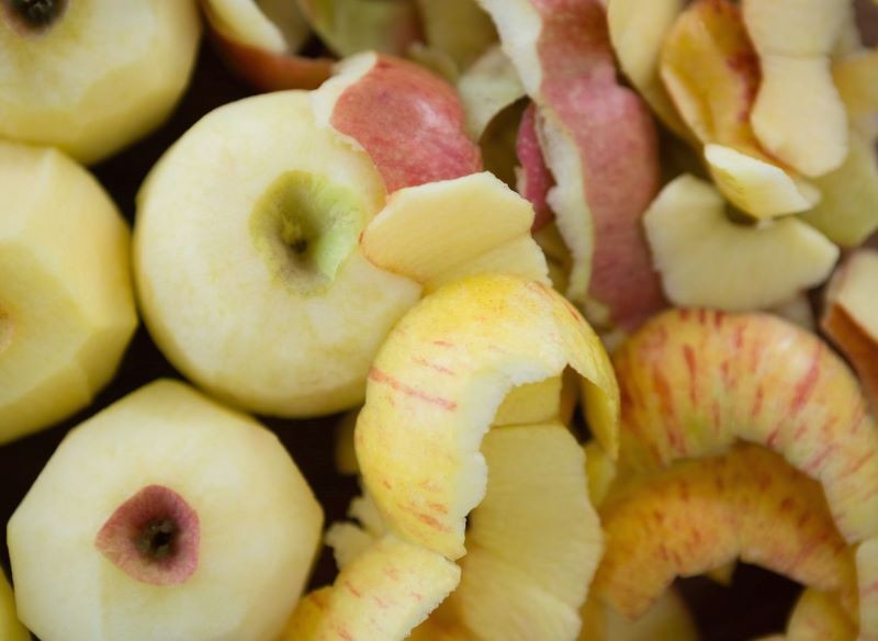 Skórki z jabłek warto zakopać w ogrodzie lub wrzucić na kompost.