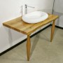 Łazienka, lite drewno w łazience - Blat pod umywalkę z litego dęba