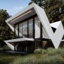 Pozostałe, RE: VMAX HOUSE – zaskakujący projekt pracowni REFORM Architekt - „W tym projekcie działka pod budowę domu była bardzo wymagająca i skomplikowana. Skośna, z  dużym 8-metrowym spadkiem, co spowodowało, że zdecydowałem się nie tylko na odwrócenie funkcji wewnątrz budynku, ale także na płynne wkomponowanie, wręcz wbicie bryły w teren” – mówi architekt Marcin Tomaszewski z pracowni REFORM Architekt.