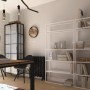 Gabinet, domowe biuro w stylu soft-loft - Aranżacja niewielkiego domowego gabinetu w stylistyce softloftowej, z wykorzystaniem naszego asortymentu.
Popularna kolorystyka oparta na naturalnych kolorach Ziemi uzupełniona nieśmiertelnym kontrastem czerni i bieli.