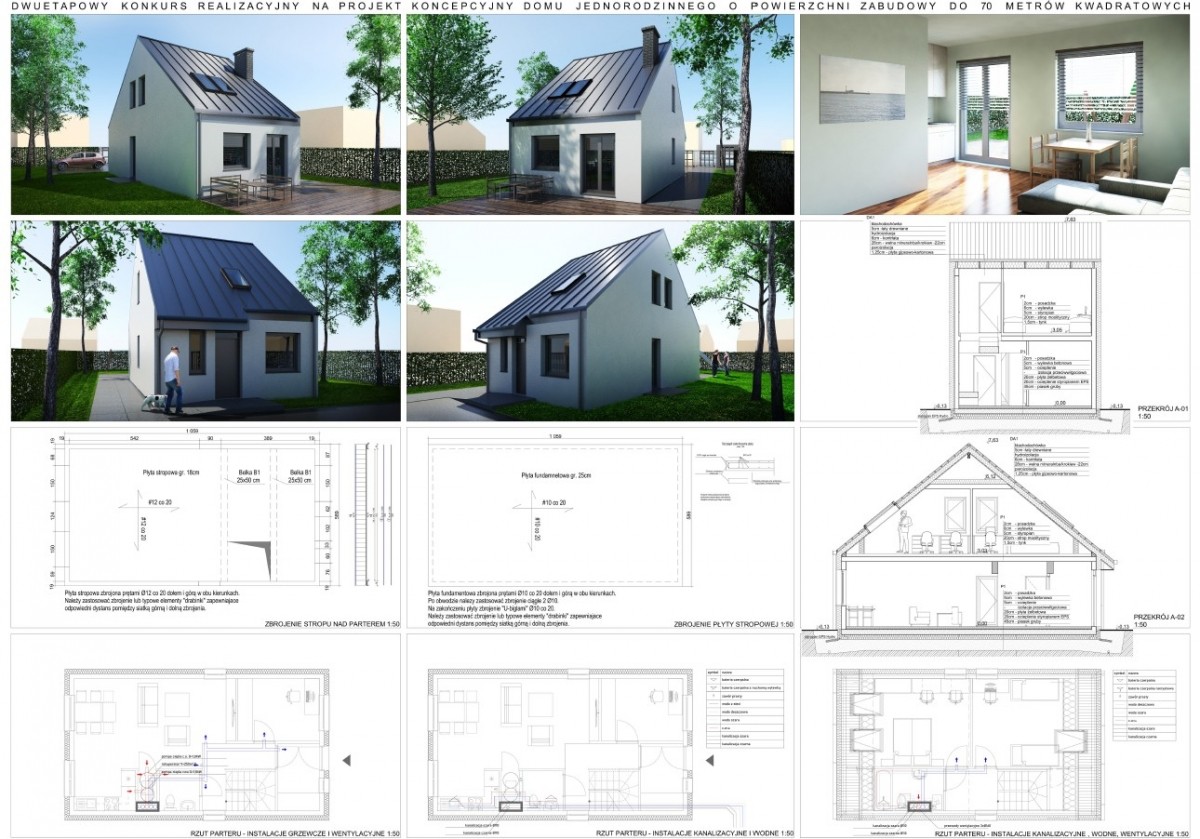 Domy i mieszkania, Dom bez pozwolenia. Projekty, które wygrały w rządowym konkursie - Wolnostojący, dwukondygnacyjny dom dla rodziny o modelu 2+2. Na parterze znajduje się strefa dzienna z salonem i aneksem kuchennym, a na użytkowym poddaszu pomieszczenia sypialniane. 
Szacunkowy koszt realizacji: 396 000 – 482 000  zł (brutto)

QUIB CONSTRUCTIONS
SP. Z O. O.
JASKÓŁEK 12/22, STUDZIENICE
43-215 JANKOWICE

<a href=”https://www.gunb.gov.pl/sites/default/files/pliki/zamowienia/wynik70m2/132_opis.pdf?219”> Przeczytaj opis projektu! </a>