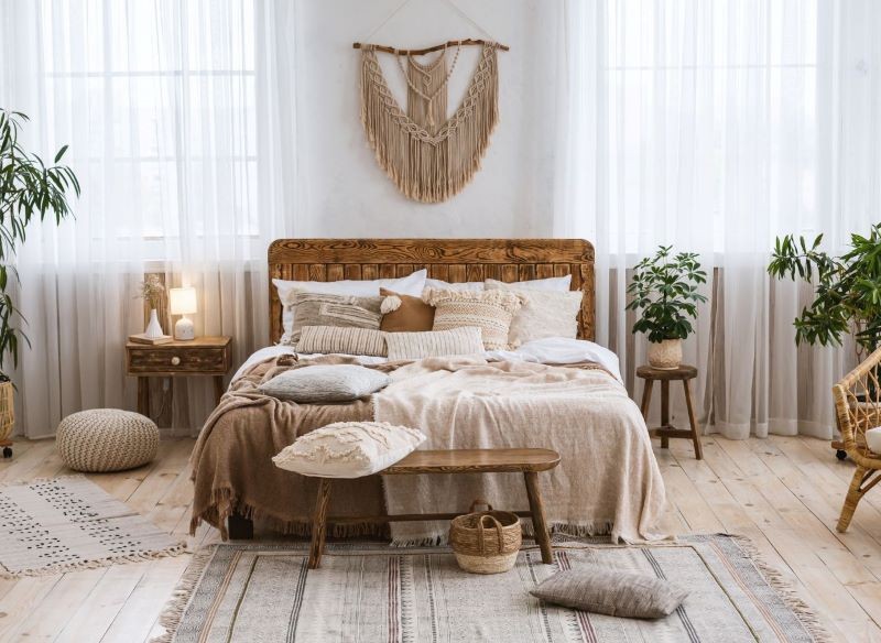 Sypialnia w stylu boho to wymarzone miejsce do relaksu.