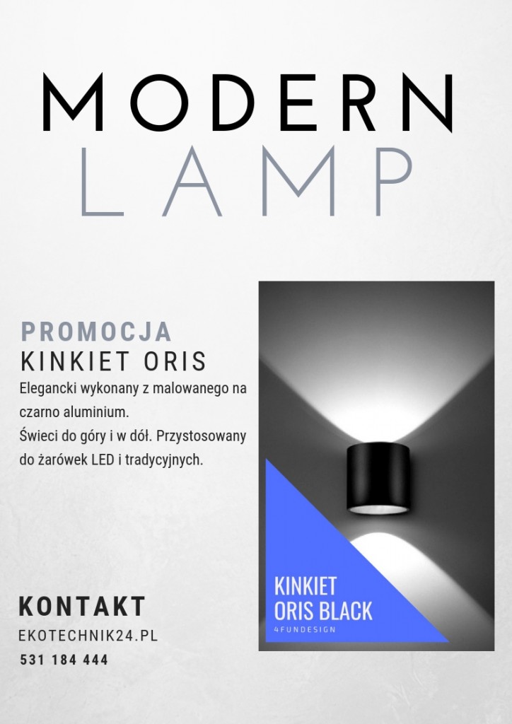 Sprzedam, Kinkiet ścienny Oris - Ekotechnik24.pl - Kinkiet Oris black - Ekotechnik24.pl