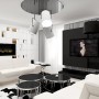 Salon, LOOK #11 - nowoczesne wnętrze apartamentu - biało-czarna aranżacja salonu