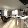 Pozostałe, apartament w Warszawie - architektura wnętrza mieszkania - salon z jadalnią