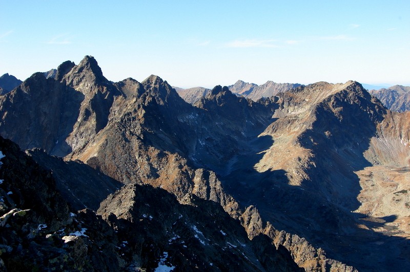 Pozostałe, Galeria tatrzańska II - jesienny Sławkowski - Tatry Wysokie, od lewej Bradawica, Mała Wysoka, w tle Kozi Wierch na ost planie ...