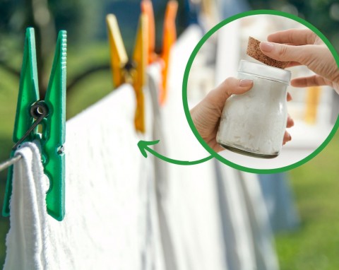Domowa mikstura nadaje świeżość i usuwa resztki detergentów z ubrań. Baza to trzy naturalne składniki