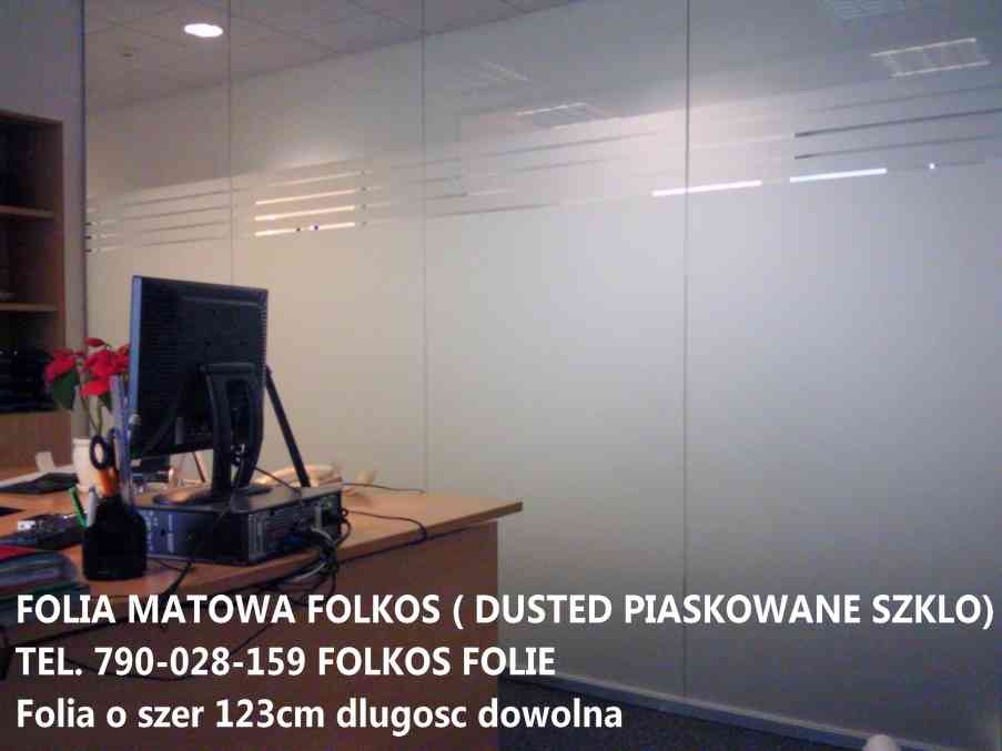 Pozostałe, Folie Matowe i dekoracyjne- szkło mleczne, szkło piaskowane - FOLIA MATOWA DUSTED FOLKOS