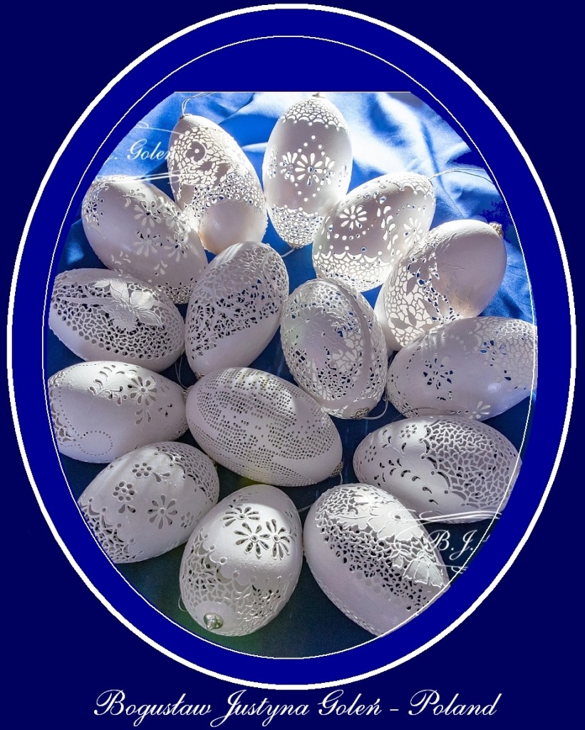 Dekoratorzy, Ażurowe pisanki  diamentem haftowane - ażurowe pisanki haftowane diamentem - gęsie jajka,
openwork Easter eggs embroidered with a diamond - goose eggs