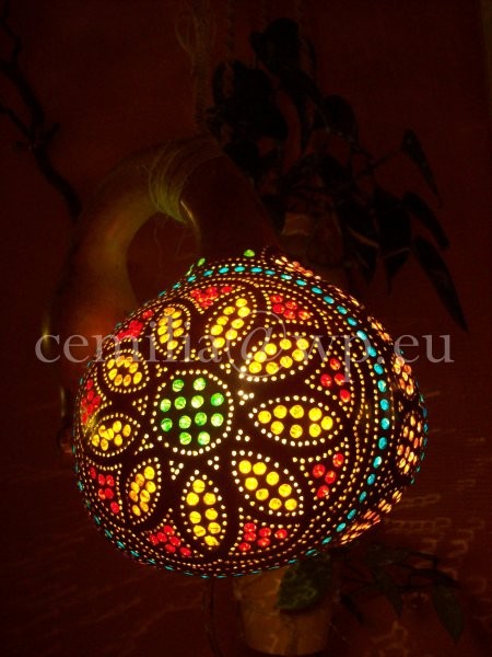 Oświetlenie, Tykwa, Lampa z Tykwy, Rękodzieło, wzór turecki