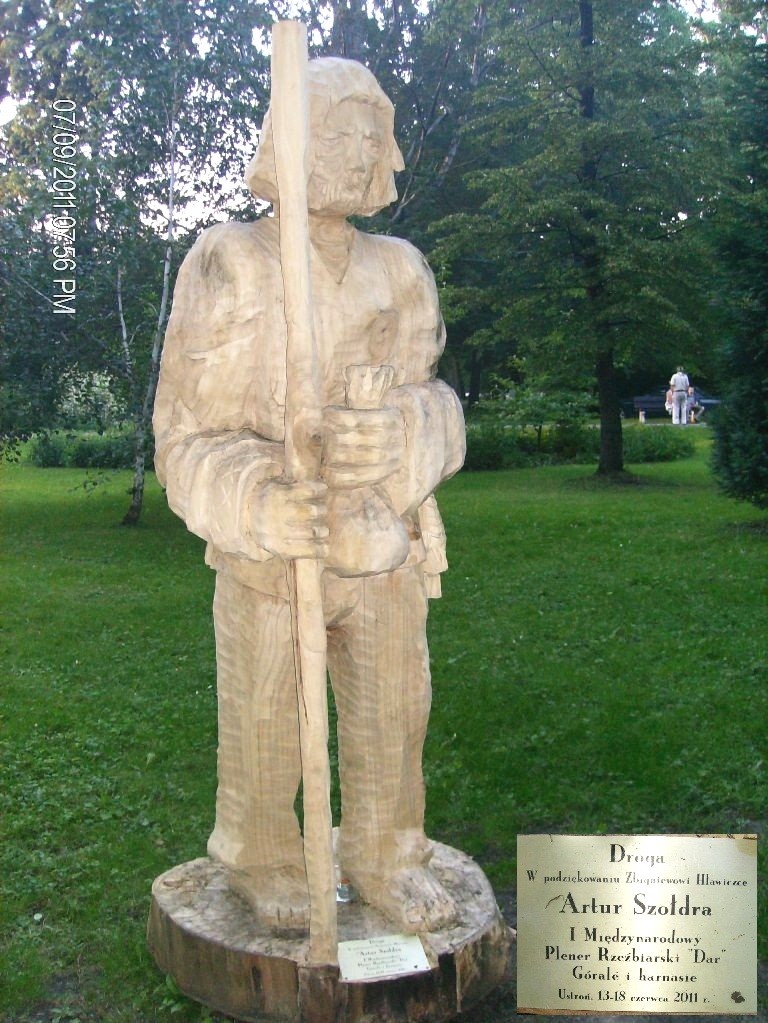 Wizualizacje, RZEŹBY w PARKU KURACYJNYM  - USTROŃ - Park -Lipiec