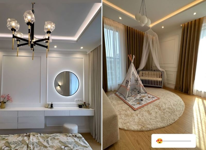 Sypialnia Klimentów i kącik dla maluszka robią spore wrażenie. 