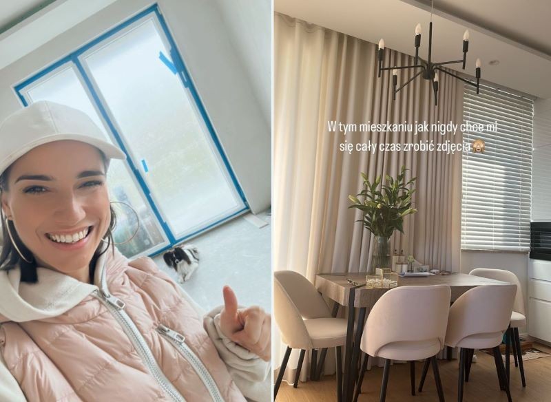 Początkowo pusty salon Klimentów został gustownie urządzony.