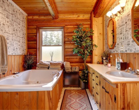 Barwy ziemi i natura, czyli łazienka w stylu rustykalnym
