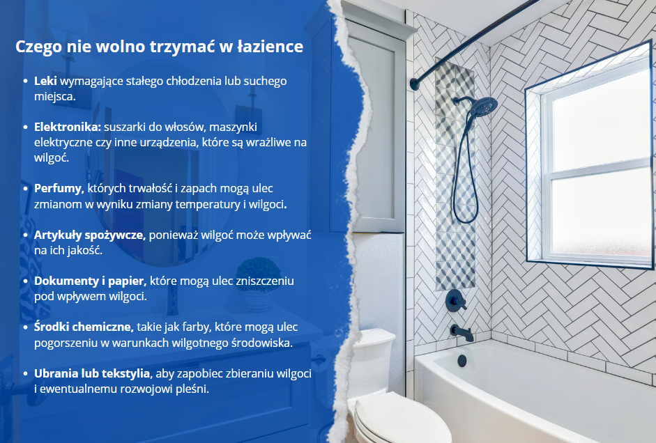 czego nie olno trzymac w łazience