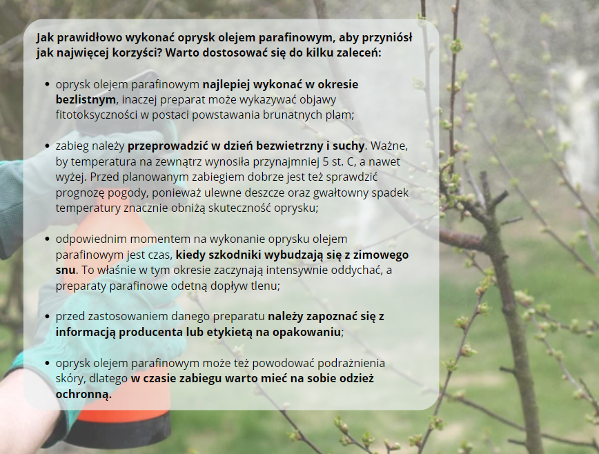 oprysk z parafiny