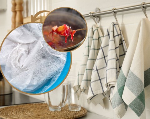 Pierwszorzędny sposób na wybielanie ręczników kuchennych. Schodzą najtłustsze plamy