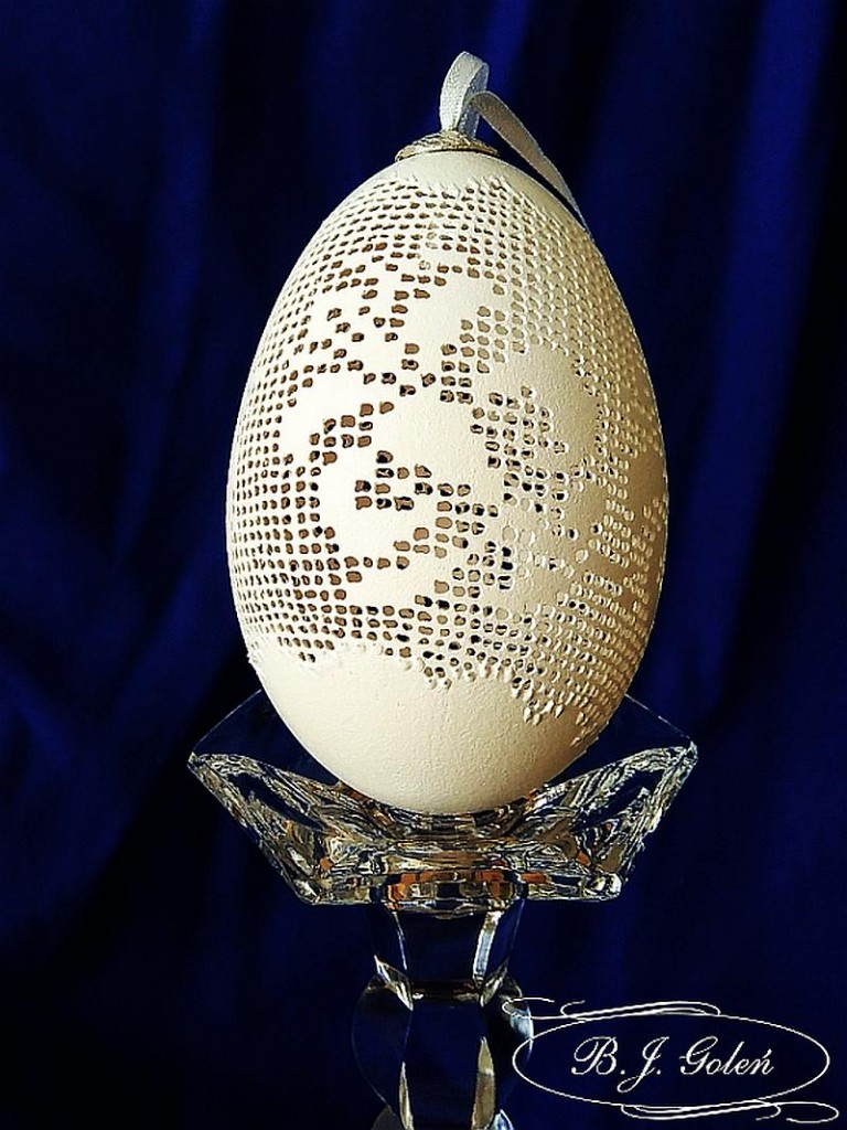 Dekoratorzy, Jajko Wielkanocne - haft krzyźykowy - jajko gęsie