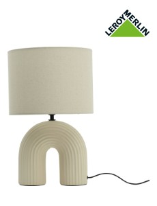 Lampa stołowa Vaska kremowa E27 41 cm Inspire