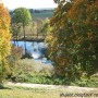 Pozostałe, Odkurzone foto - Park Czartoryskich w Puławach z zabytkami, ale teraz letnią porą. Widok ze skarpy na starą łachę wiślaną i pływające łabędzie.