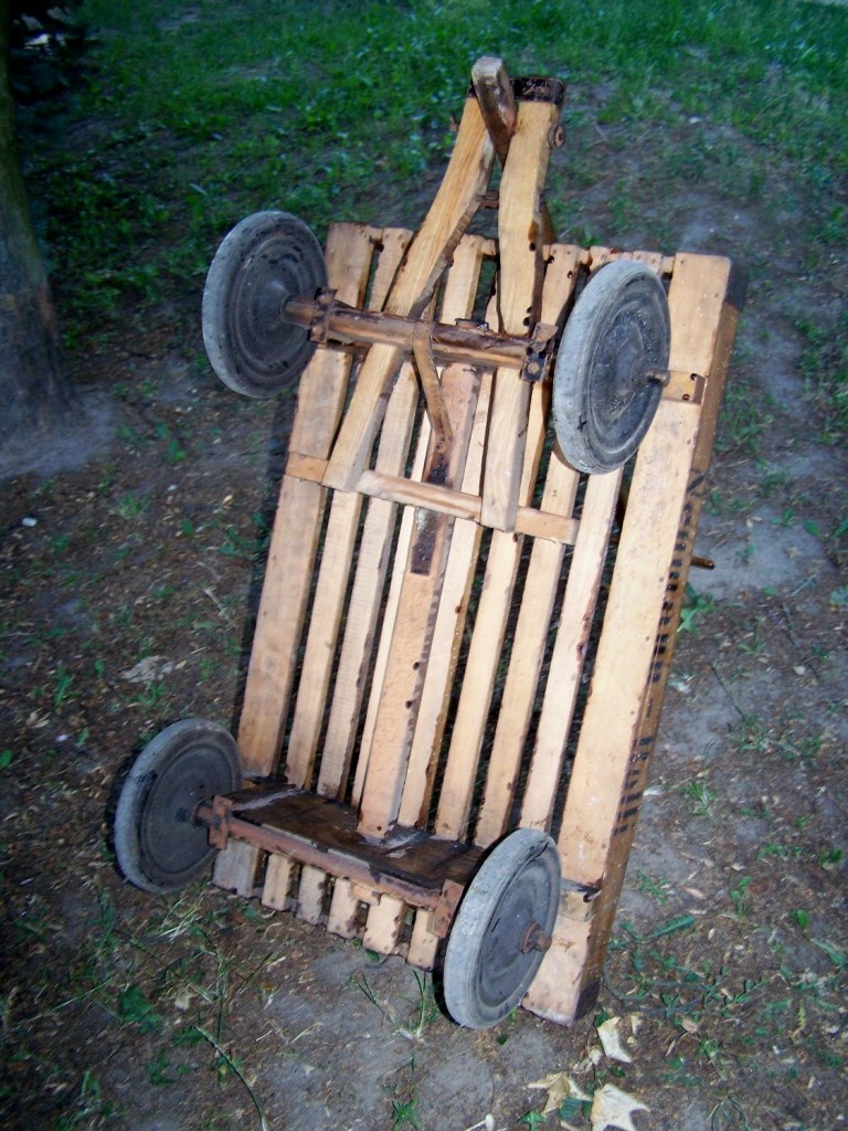 Antyki, neumann rolli stary drewniany wózek transportowy