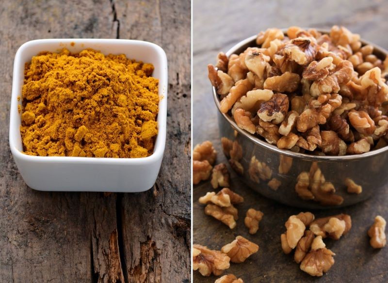 Kurkuma i orzechy włoskie to podstawowe składniki domowego nawozu.