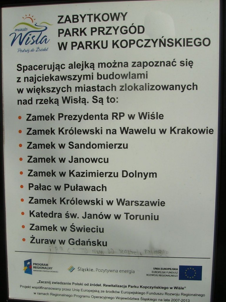 Podróże, ZABYTKOWY  PARK  PRZYGÓD w WIŚLE - PARK  W  WIŚLE