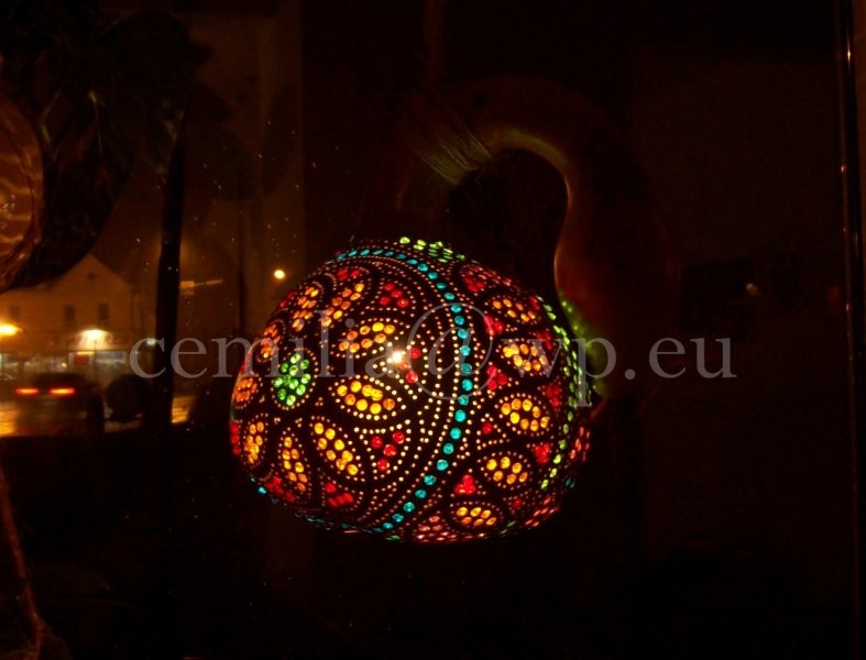 Oświetlenie, Tykwa, Lampa z Tykwy, Rękodzieło, wzór turecki