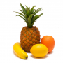 Dekoracje, Sztuczne owoce i warzywa do dekoracji - Zestaw owoców tropikalnych - ananas, banan, cytryna, pomarańcz. Producent: ABM