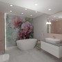 Łazienka, Aranżacja łazienki z pięknym motywem kwiatowym