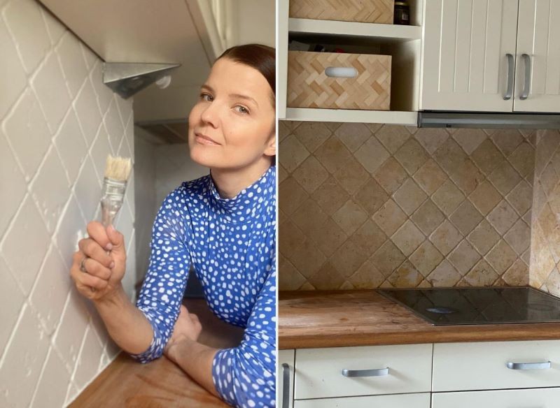 Joanna Jabłczyńska chwyciła za pędzel i odświeżyła kuchnię.