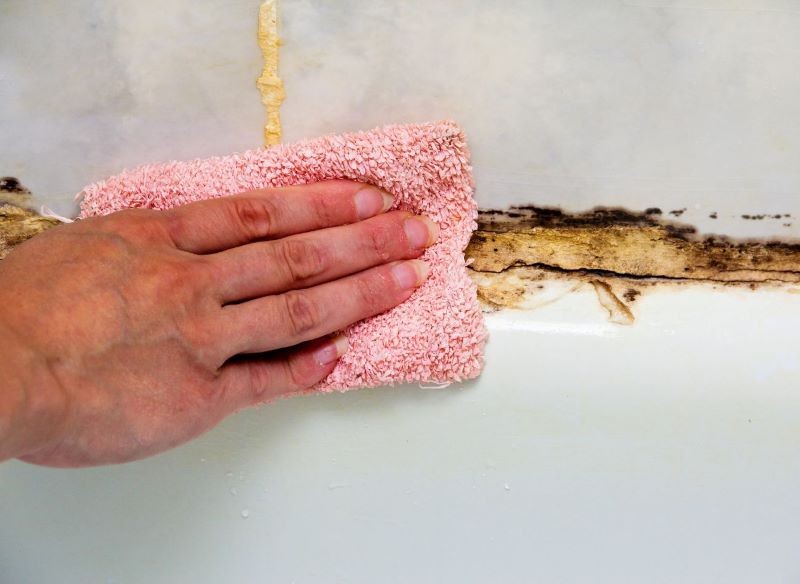 Nadmierna wilgotność powietrza w łazience doprowadza do pleśnienia fug.