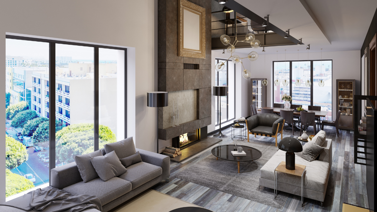 salon w stylu loft